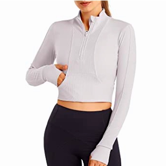Amazon Tops - Women's Cropped Half Zip Pullover Athletic Wear NWOT